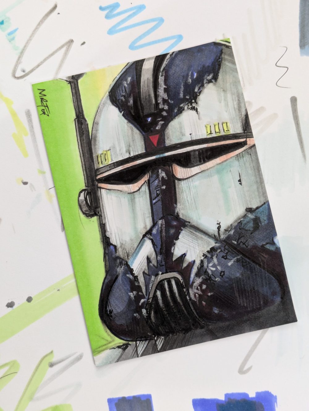 Commander Wolffe sketch card - Image 5